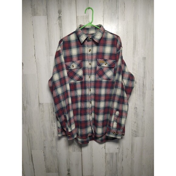 HICKORY SHIRT COMPANY CO Long Sleeve Plaid Heavy Cotton Flannel Shirt Mens XLT - Picture 1 of 6